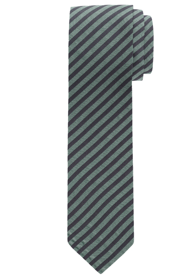 OLYMP Krawatte slim 6,5 cm breit aus reiner Seide Fleckabweisend Streifen grn