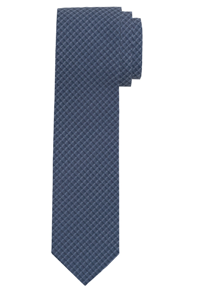 Produktbild f�r 'OLYMP Krawatte slim 6,5 cm breit aus reiner Seide Fleckabweisend Muster blau'