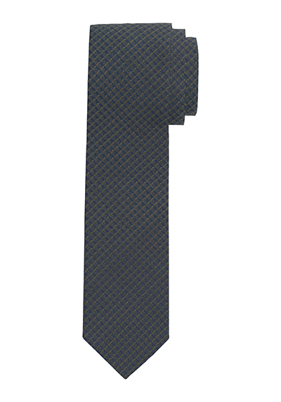OLYMP Krawatte slim 6,5 cm breit aus reiner Seide Fleckabweisend Muster grün preisreduziert