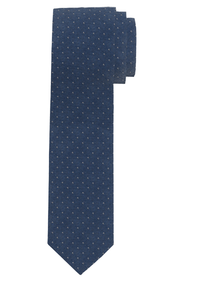 Produktbild f�r 'OLYMP Krawatte slim 6,5 cm breit aus reiner Seide Fleckabweisend Punkte blau'
