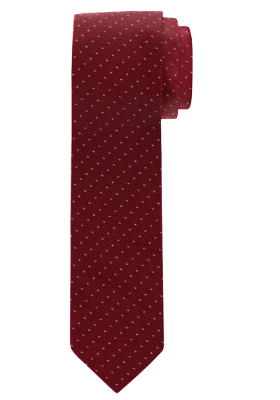 Produktbild f�r 'OLYMP Krawatte slim 6,5 cm breit aus reiner Seide Fleckabweisend Punkte rot'