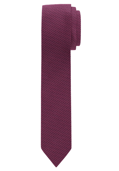 OLYMP Krawatte super slim 5 cm breit aus reiner Seide Fleckabweisend Muster rot