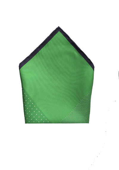 OLYMP Einstecktuch aus reiner Seide handrolliert Muster grün preisreduziert