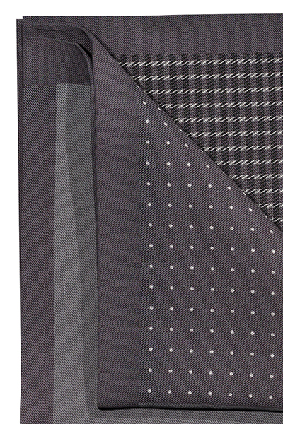 OLYMP Einstecktuch aus reiner Seide handrolliert Muster grau