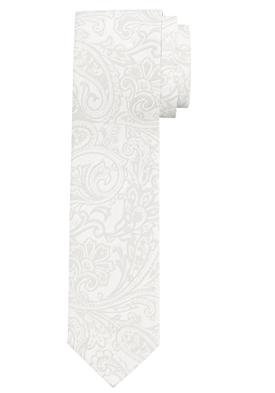 OLYMP Krawatte slim 6,5 cm breit aus reiner Seide Fleckabweisend Muster wei�