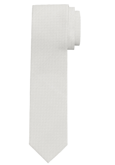 OLYMP Krawatte slim 6,5 cm breit aus reiner Seide Fleckabweisend Muster beige