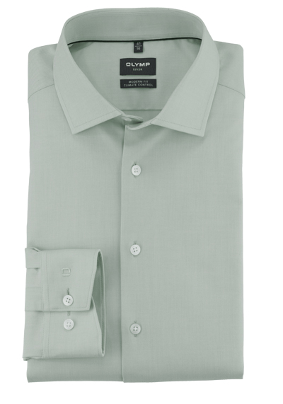 OLYMP Luxor 24/Seven modern fit Hemd Langarm Twill mint