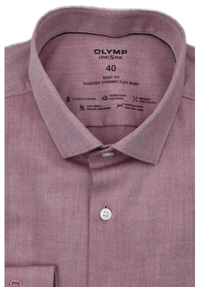 Produktbild fr 'OLYMP Level Five 24/Seven body fit Hemd extra langer Arm Stretch dunkelrot'