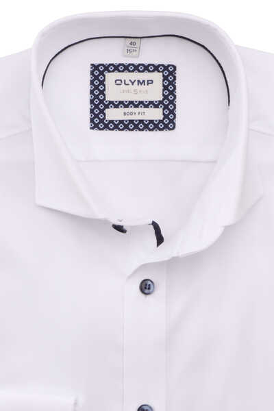 OLYMP Level Five body fit Hemd extra langer Arm Stretch Twill weiß
