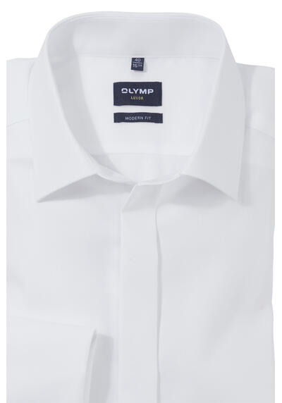 Produktbild fr 'OLYMP Luxor modern fit Gala Hemd Langarm Twill wei'