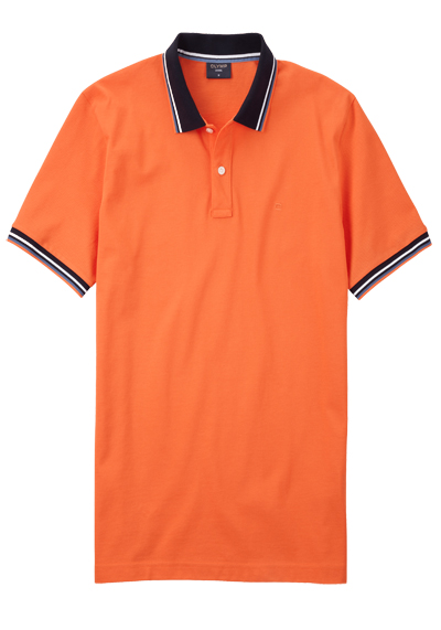 OLYMP Regular Fit Polo Halbarm geknpfter Polokragen Baumwolle Pique orange