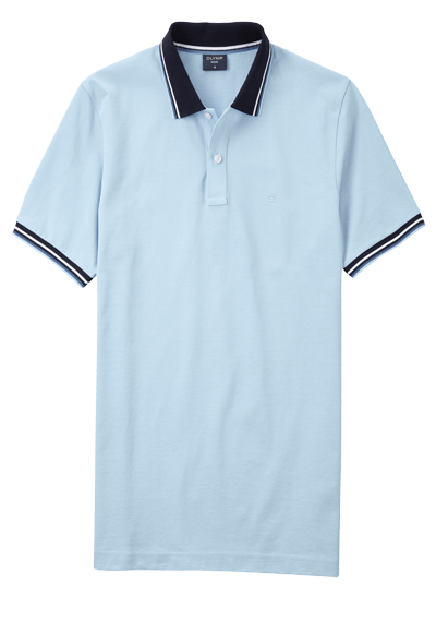 OLYMP Regular Fit Polo Halbarm geknpfter Polokragen Baumwolle Pique aqua