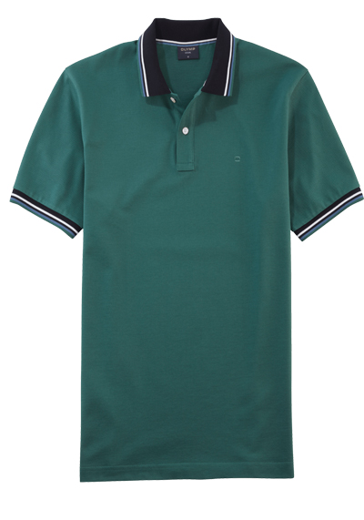 Produktbild fr 'OLYMP Regular Fit Polo Halbarm geknpfter Polokragen Baumwolle Pique moos'