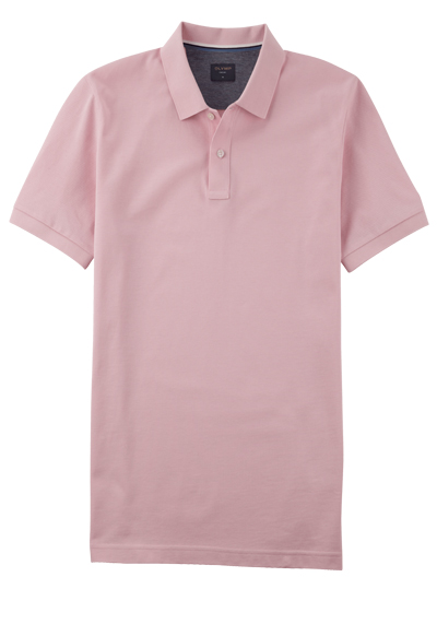 OLYMP Regular Fit Polo Halbarm geknpfter Polokragen Baumwolle Pique rosa