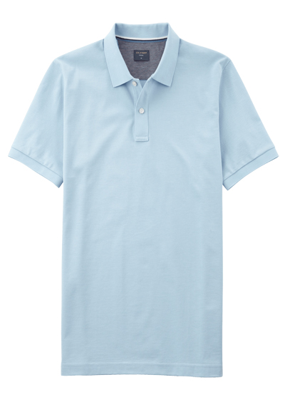 OLYMP Regular Fit Polo Halbarm geknpfter Polokragen Baumwolle Pique aqua