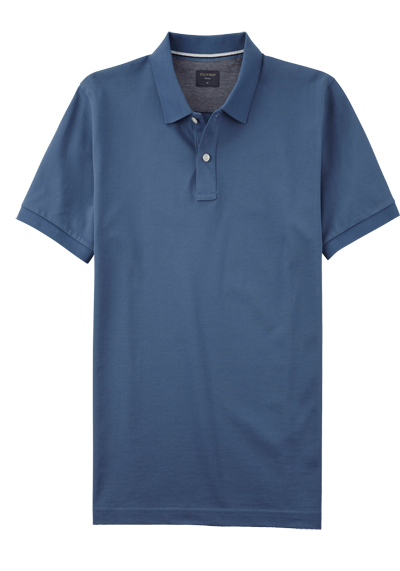 Produktbild f�r 'OLYMP Regular Fit Polo Halbarm gekn�pfter Polokragen Baumwolle Pique rauchblau'