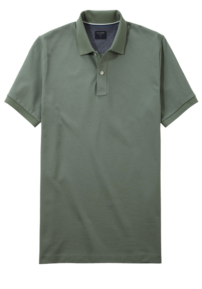 Produktbild fr 'OLYMP Regular Fit Polo Halbarm geknpfter Polokragen Baumwolle Pique moos'