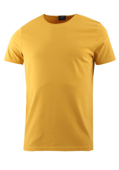 OLYMP Regular Fit T-Shirt Halbarm Rundhals Baumwolle Stretch Jersey senfgelb preisreduziert