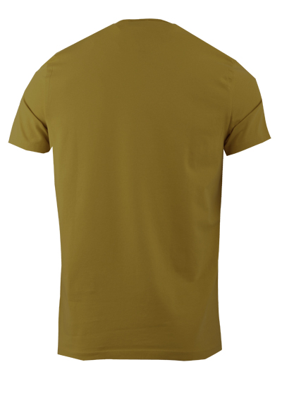 OLYMP Regular Fit T-Shirt Halbarm Rundhals Baumwolle Stretch Jersey oliv