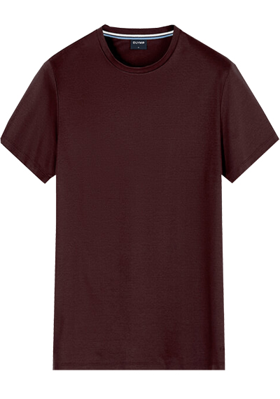 Produktbild f�r 'OLYMP Regular Fit T-Shirt Halbarm Rundhals Baumwolle Interlock Jersey weinrot'