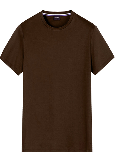 Produktbild f�r 'OLYMP Regular Fit T-Shirt Halbarm Rundhals Baumwolle Interlock Jersey schwarzbraun'