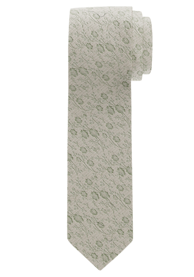 OLYMP Krawatte slim 6,5 cm breit aus reiner Seide Fleckabweisend Muster grn