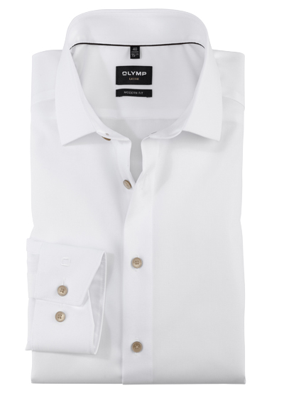 OLYMP Luxor modern fit Hemd Wedding Special New kent Kragen wei