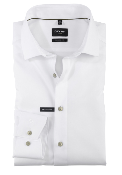 OLYMP Luxor modern fit Hemd Wedding Special New kent Kragen wei