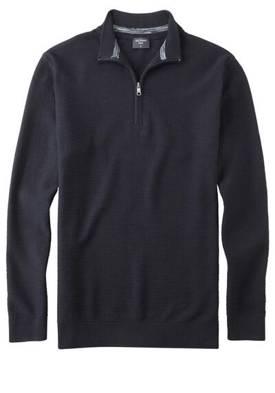 OLYMP regular fit Troyer Langarm Stehkragen Zipper anthrazit
