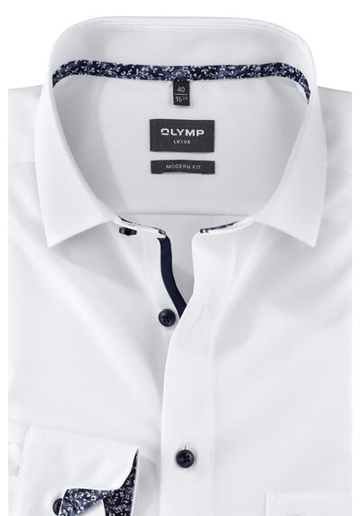 Produktbild fr 'OLYMP Luxor modern fit Hemd extra kurzer Arm New Kent Kragen wei'