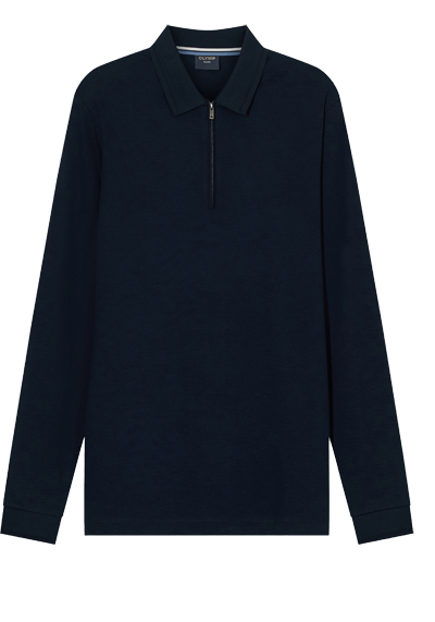 OLYMP Regular Fit Polo Langarm Rei�verschluss Polokragen Jersey nachtblau