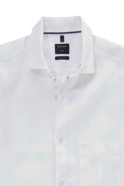 Produktbild fr 'OLYMP Casual regular fit Hemd Langarm New Kent Kragen Leinen wei'