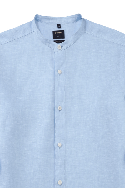 Produktbild fr 'OLYMP Casual regular fit Hemd Langarm Stehkragen Leinen hellblau'