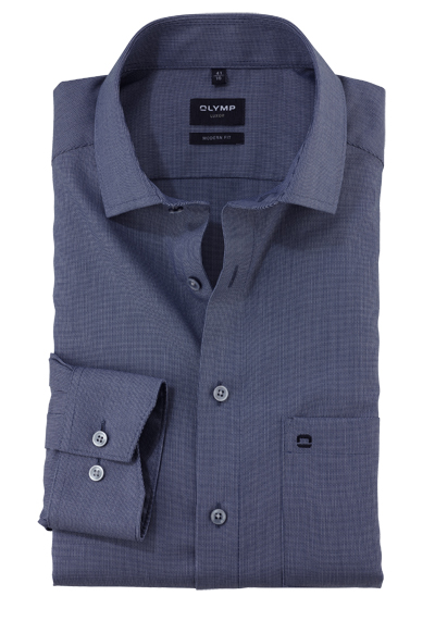 Produktbild fr 'OLYMP Luxor modern fit Hemd Langarm New Kent Kragen Faux dunkelblau'