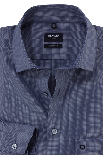 Produktbild fr 'OLYMP Luxor modern fit Hemd Langarm New Kent Kragen Faux dunkelblau'