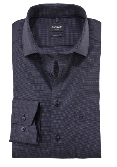 Produktbild fr 'OLYMP Luxor modern fit Hemd Langarm New Kent Kragen Faux dunkelblau'