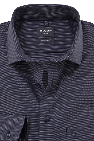 Produktbild fr 'OLYMP Luxor modern fit Hemd Langarm New Kent Kragen Faux dunkelblau'