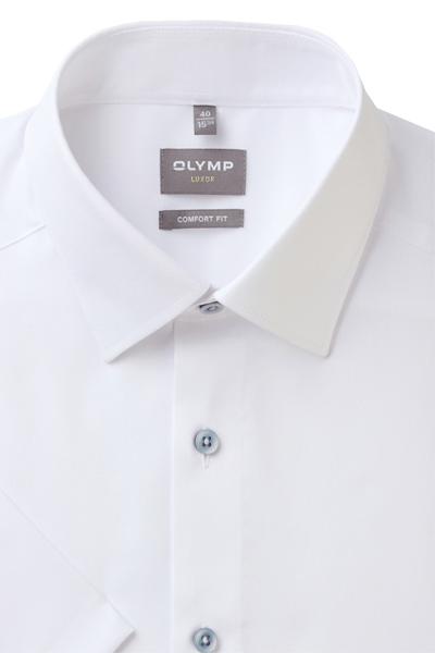 Produktbild fr 'OLYMP Luxor comfort fit Hemd Halbarm New Kent Kragen Faux wei'