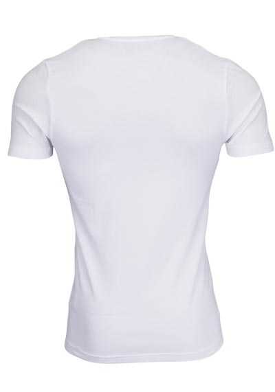 OLYMP T-Shirt Level Five body fit tiefer V-Ausschnitt wei