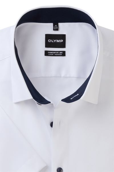 Produktbild fr 'OLYMP Luxor comfort fit big Hemd Halbarm New Kent Kragen Natte wei'