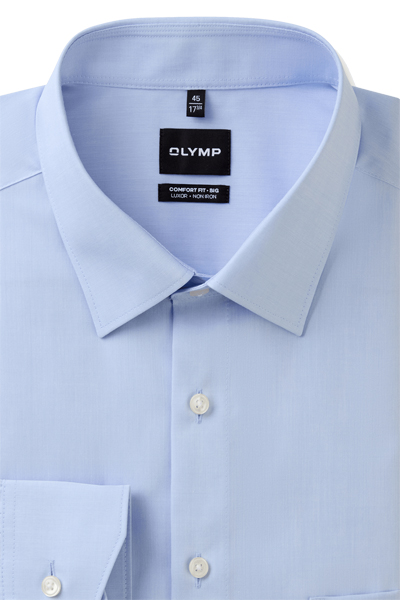 Produktbild fr 'OLYMP Luxor comfort fit big Hemd Langarm New Kent Kragen Chambray blau'