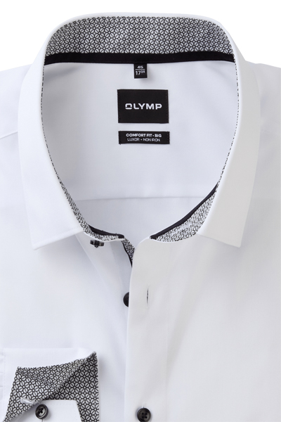 Produktbild fr 'OLYMP Luxor comfort fit big Hemd Langarm New Kent Kragen wei'