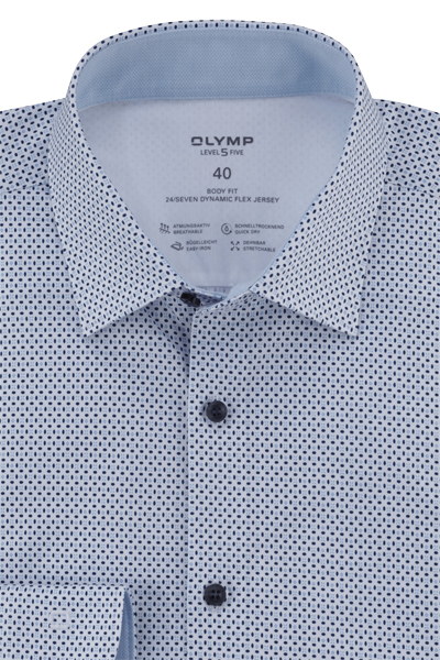 Produktbild fr 'OLYMP Level Five 24/Seven body fit Hemd Langarm New Kent Kragen Muster wei'