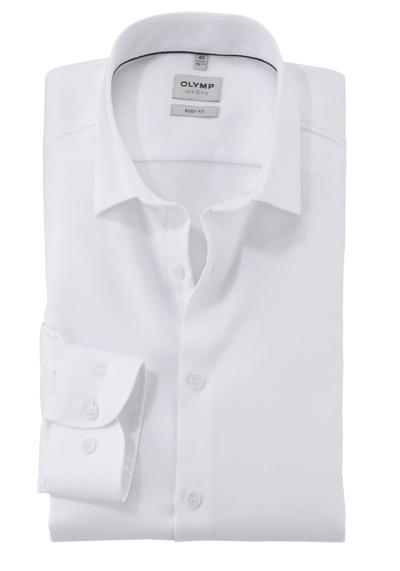 OLYMP Level Five body fit Hemd Langarm New Kent Kragen Faux wei