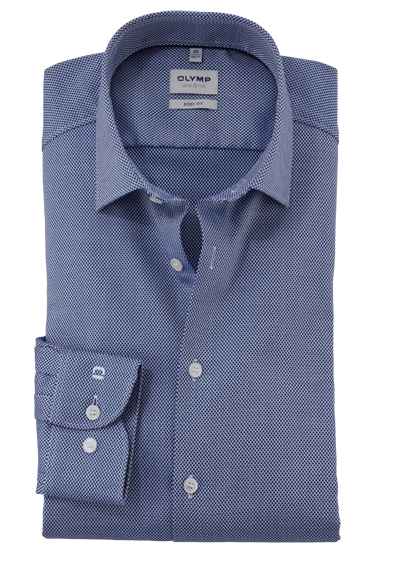 OLYMP Level Five body fit Hemd Langarm New Kent Kragen Faux dunkelblau preisreduziert