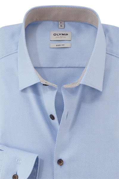 Produktbild fr 'OLYMP Level Five body fit Hemd Langarm New Kent Kragen Faux hellblau'