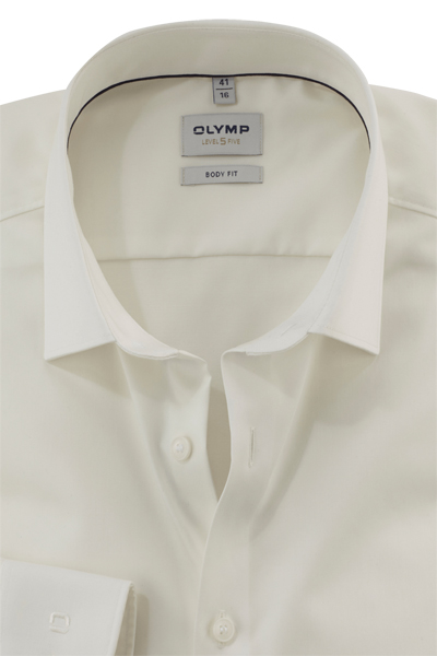 Produktbild fr 'OLYMP Level Five body fit Hemd Langarm New Kent Kragen Satin beige'