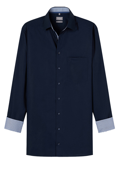 Produktbild f�r 'OLYMP Luxor comfort fit Hemd Langarm New Kent Kragen nachtblau'
