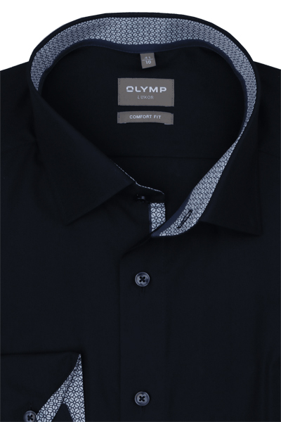Produktbild f�r 'OLYMP Luxor comfort fit Hemd Langarm New Kent Kragen nachtblau'