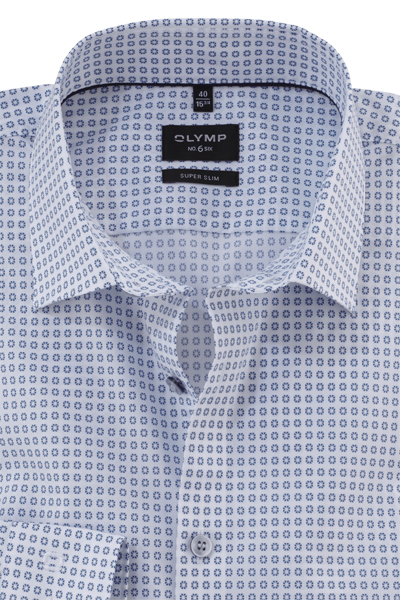 Produktbild fr 'OLYMP No. Six super slim Hemd Langarm New Kent Kragen Muster wei'
